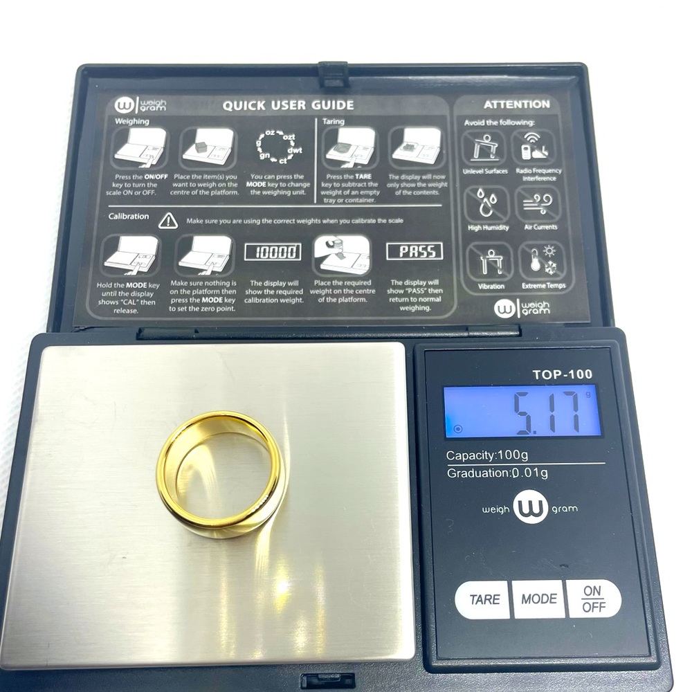 New Milor Resin 14k Gold Wide Ring Band Size 9 - Picture 5 of 7